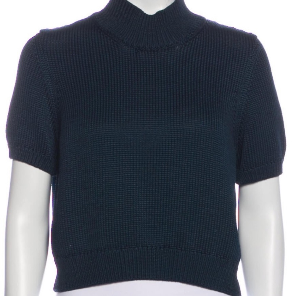 Rachel Comey short-sleeve mock neck navy sweater!!